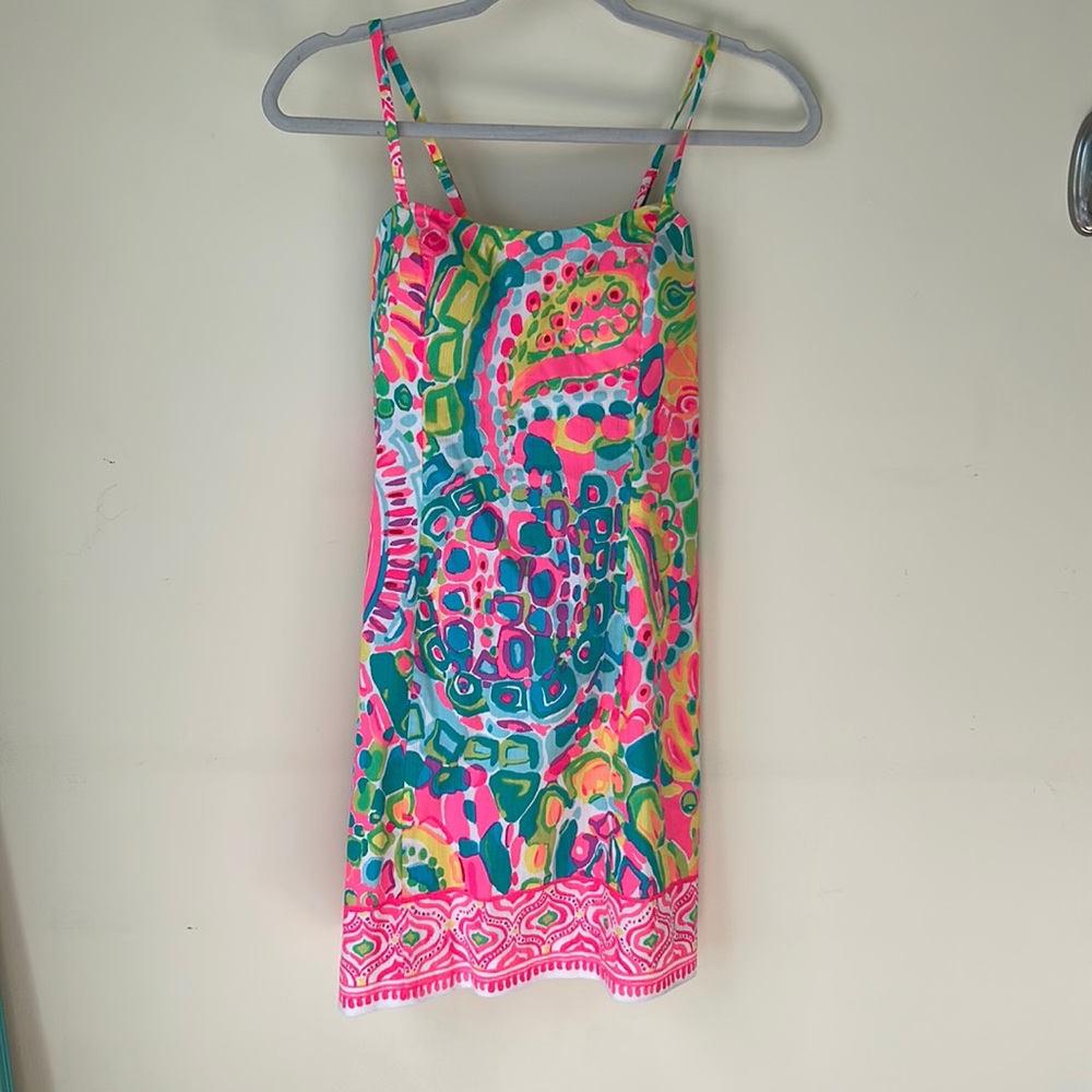 Lilly Pulitzer Shelli Stretch Shift Come Out Of Your Shell Tie-Back Dress - Picture 3 of 8